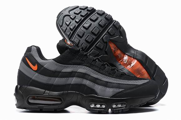 Nike Air Max 95 Black Grey Orange Mens Shoes-127 - Click Image to Close